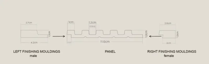 Lamelio kunststof wandpanelen Prime Asti 1,2 cm 270x12,2 cm leverbaar in 3 kleuren - Afbeelding 8