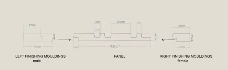 Lamelio kunsstof wandpanelen Prime Milo afwisselende stroken 270x12,2 cm leverbaar in 3 kleuren - Afbeelding 8