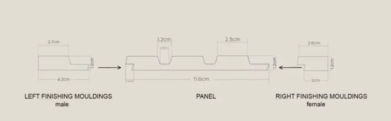 Lamelio kunststof wandpanelen Prime Olmo 2,5 cm 270x12,2 cm leverbaar in 3 kleuren - Afbeelding 8