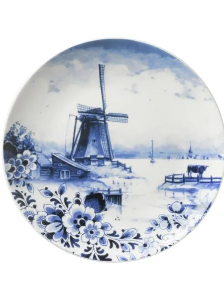 Heinen Delfts blauw Wandbord Molen