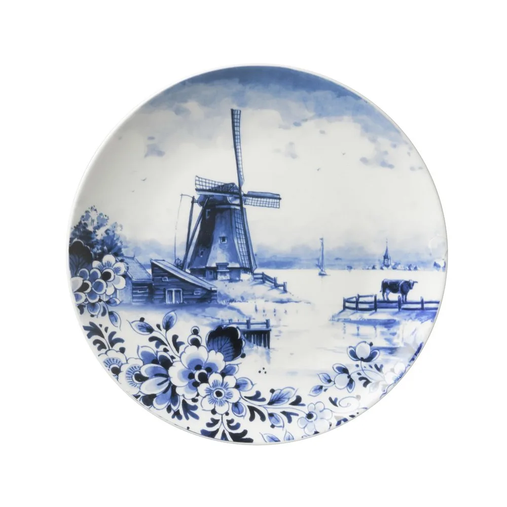 Heinen Delfts blauw Wandbord Molen