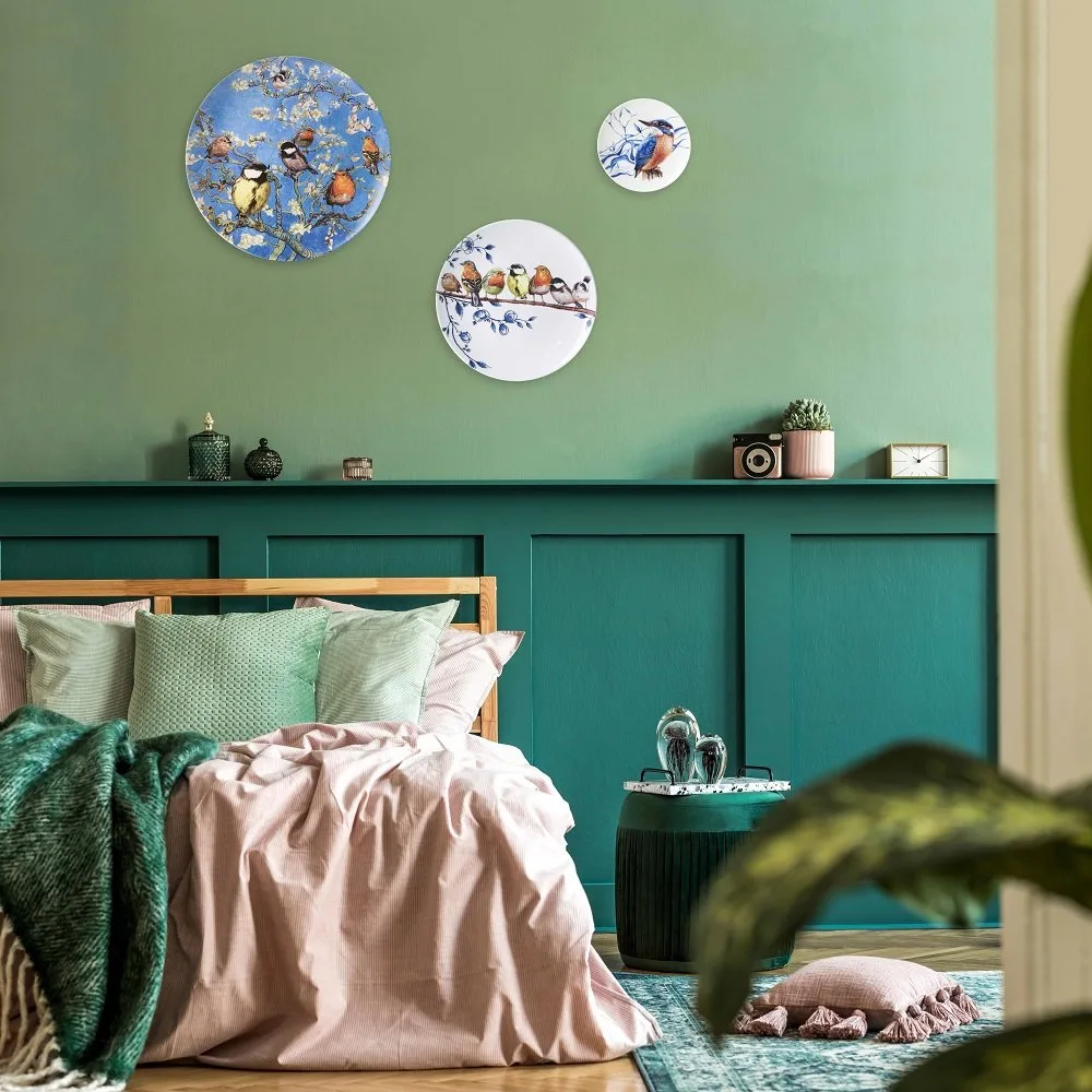 Heinen Delfts blauw Wandbord Vogels van Van Gogh - Afbeelding 2