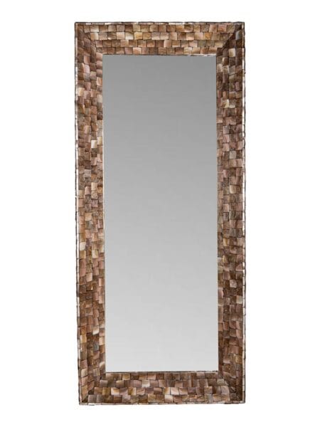 PTMD Chelsae Bronze poly rectangle shell mirror