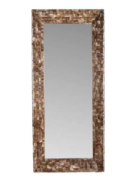PTMD Chelsae Bronze poly rectangle shell mirror