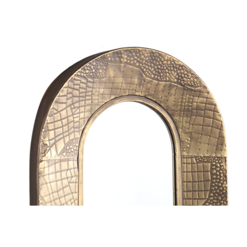 Darcio Gold thick iron croco print mirror oval - Afbeelding 2