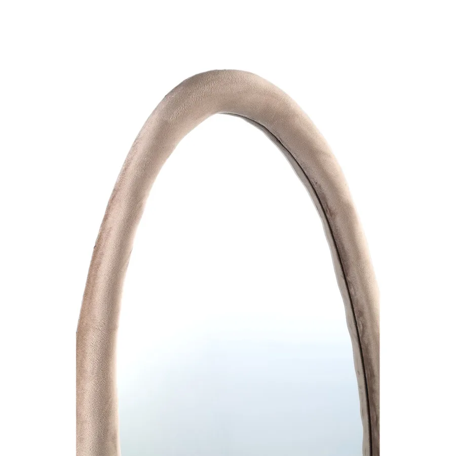 Don Beige velvet mirror organic oval L - Afbeelding 4