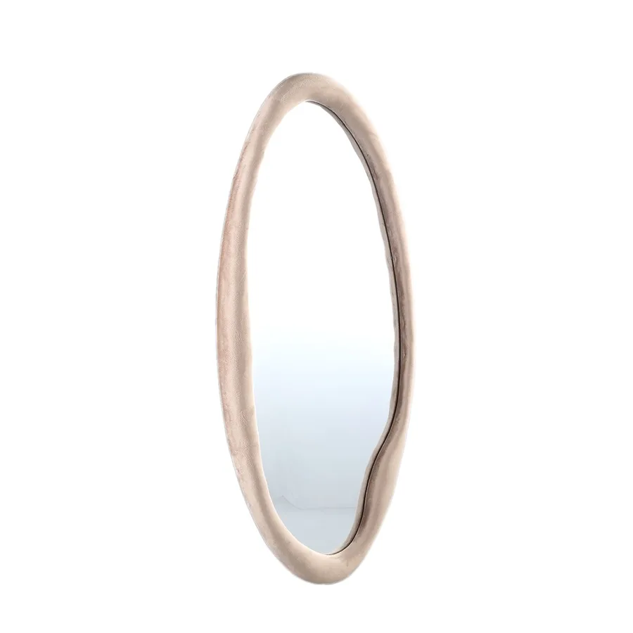 Don Beige velvet mirror organic oval L - Afbeelding 2