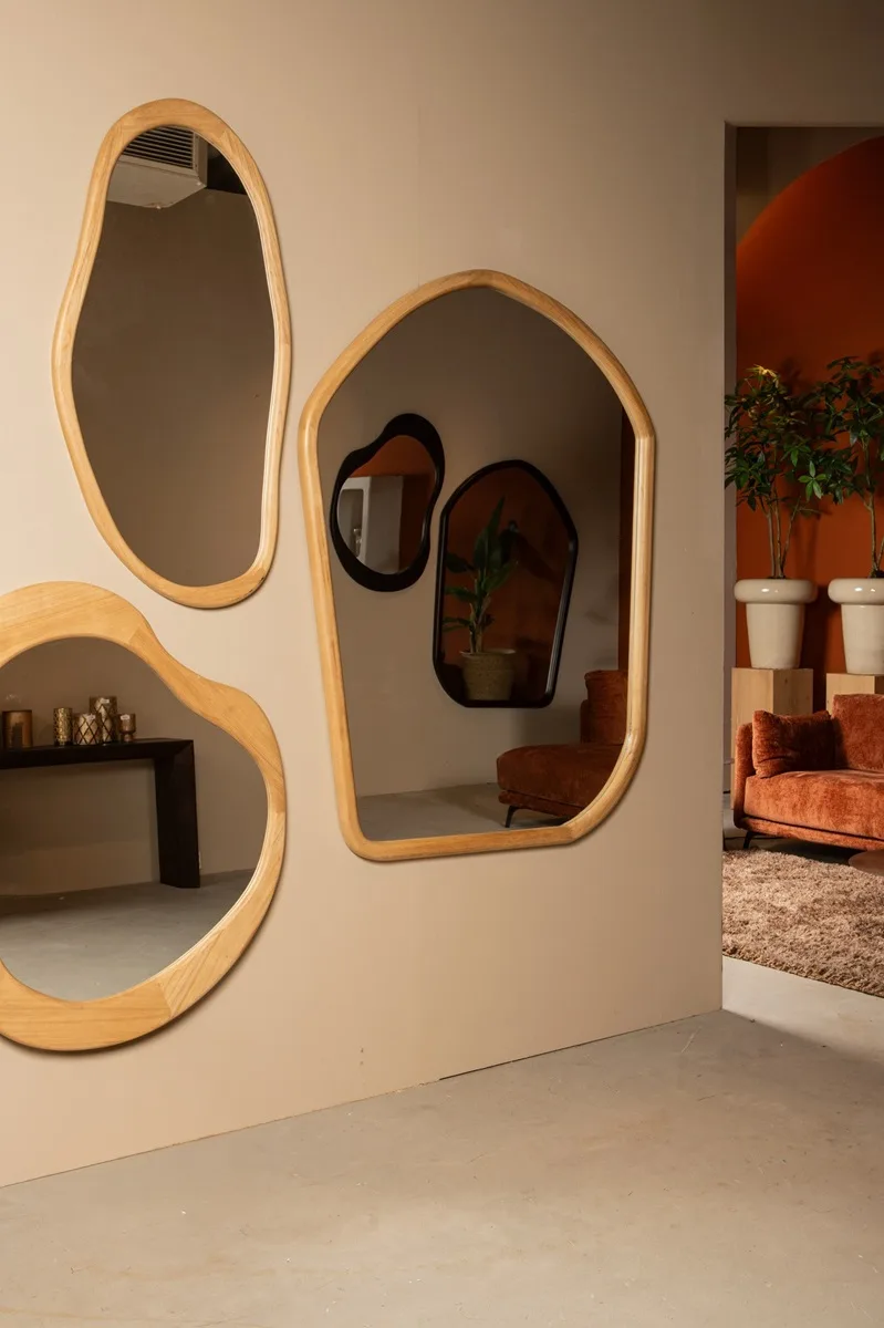 PTMD Barragh Natural solid wood organische spiegel 92.5x3x120 cm - Afbeelding 5