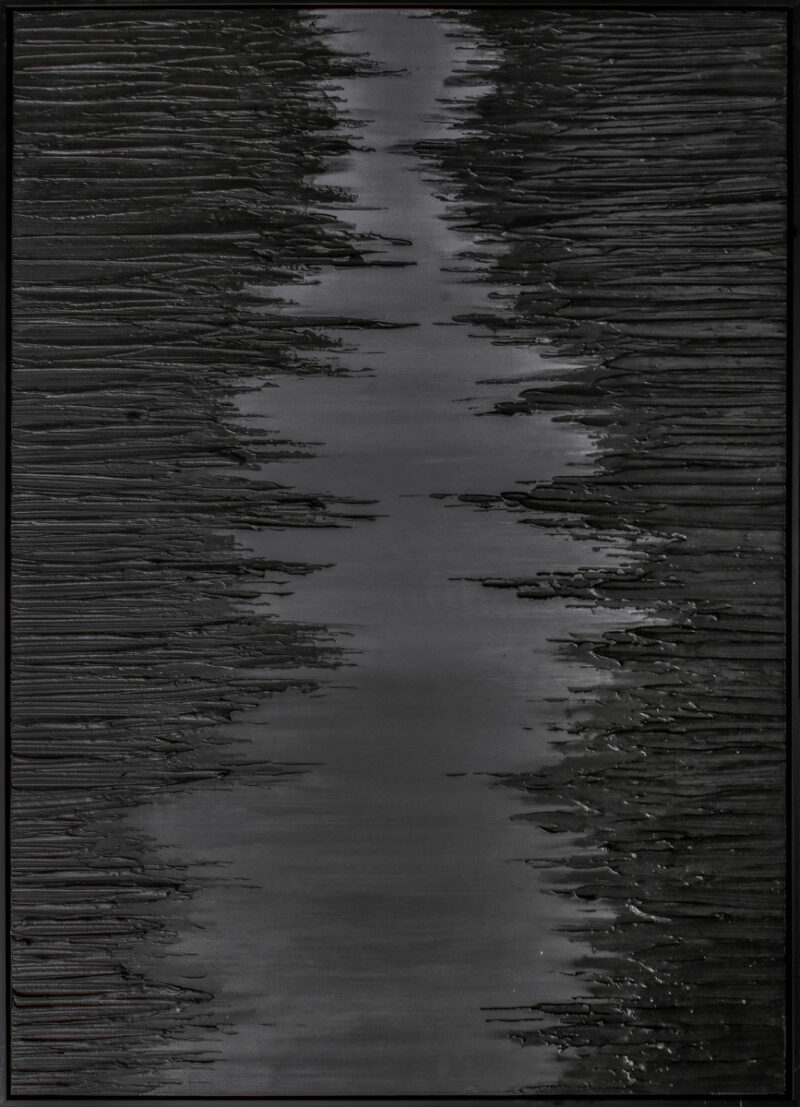 3D wanddecoratie 83x123cm 'Mystic Lake' acrylverf met lijst - Afbeelding 2