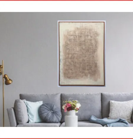 3D wanddecoratie 83x123cm met olieverf reliëf en frame sfeer
