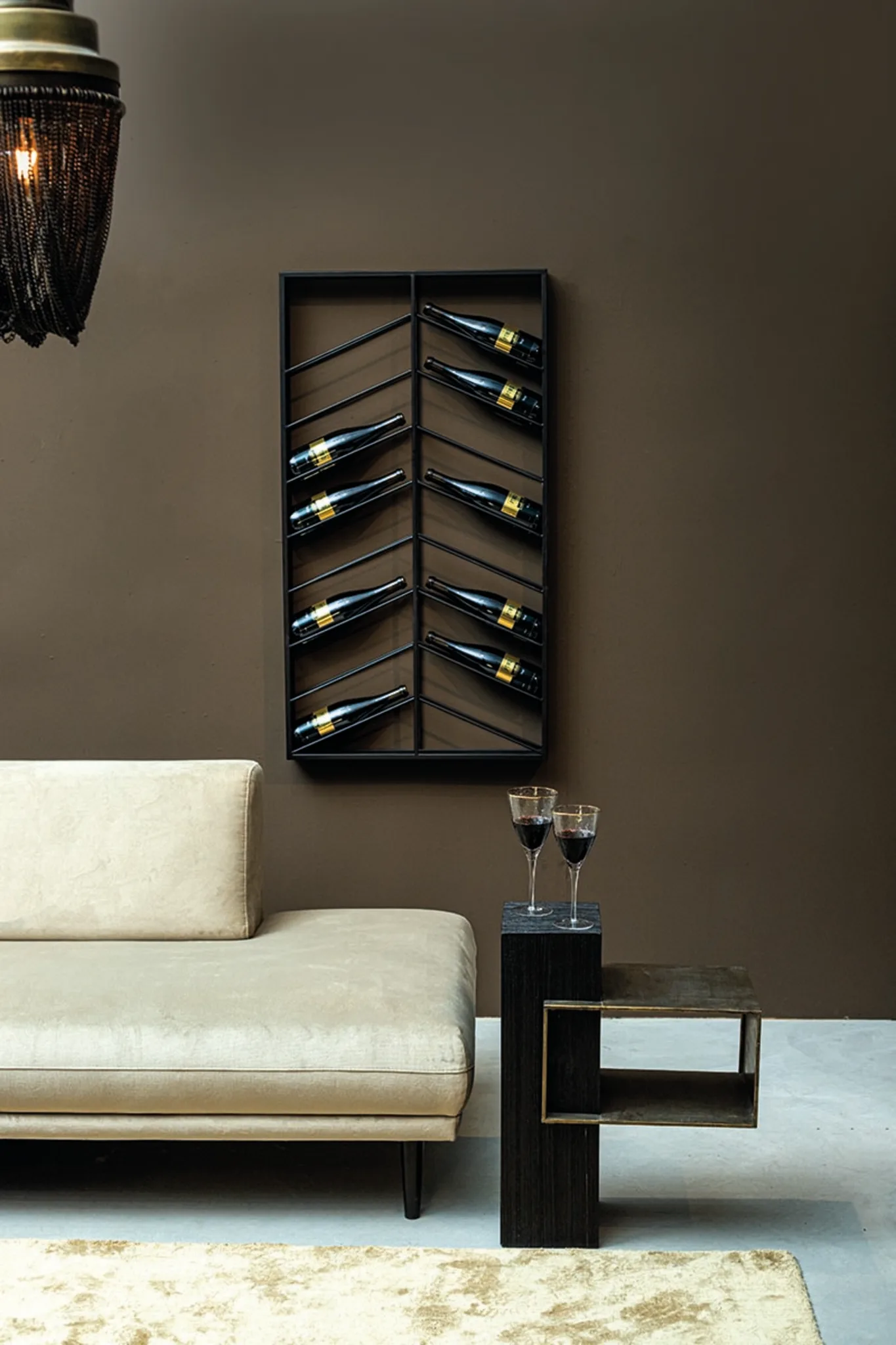 PTMD Vinno Black iron winerack symmetrical