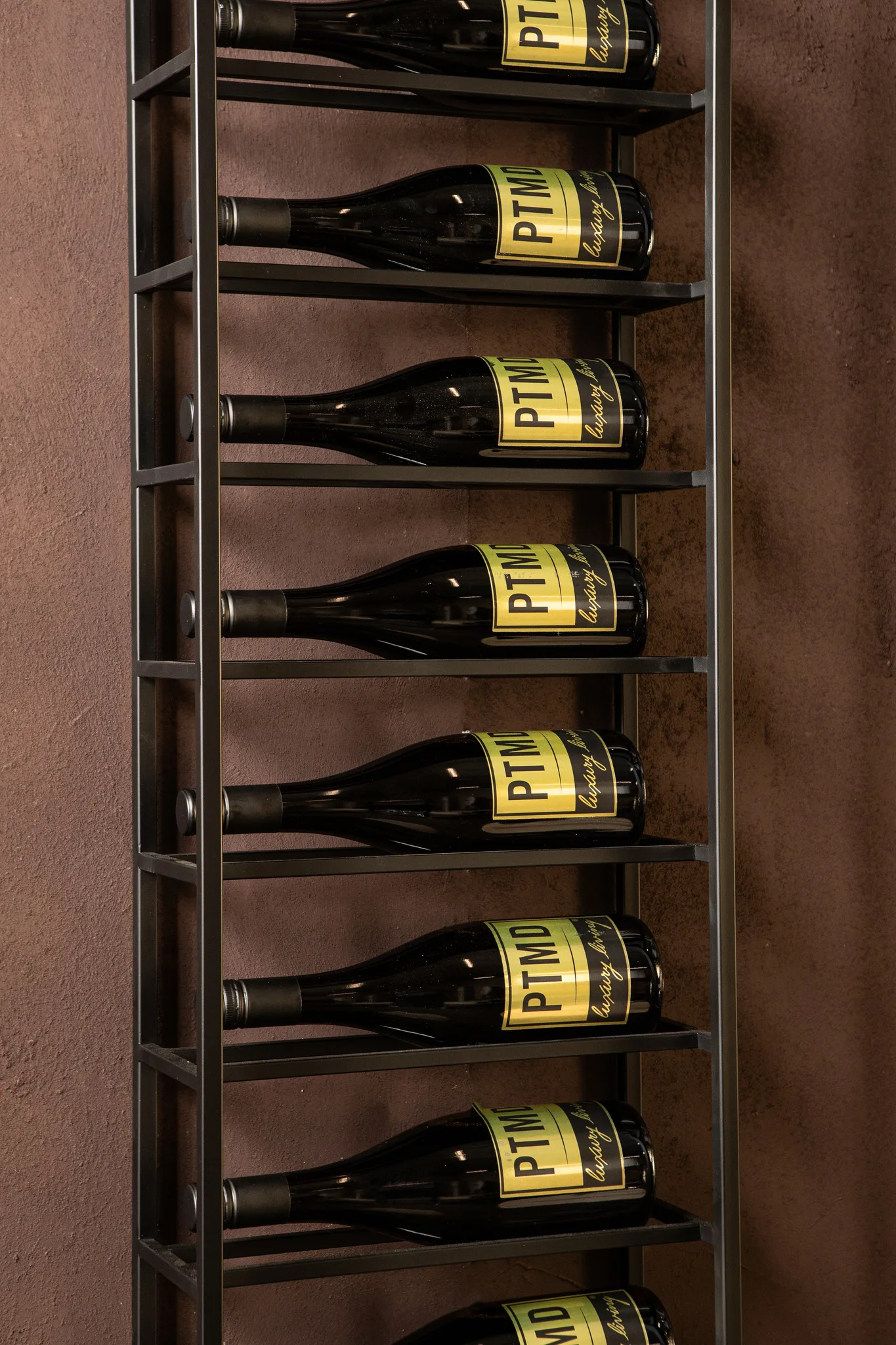 PTMD Kentyn Black rectangle iron wine rack L - Afbeelding 2