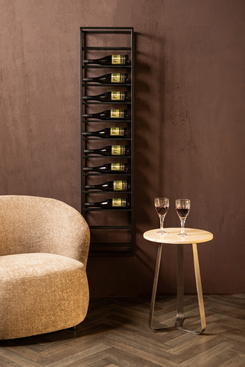 PTMD Kentyn Black rectangle iron wine rack L - Afbeelding 3