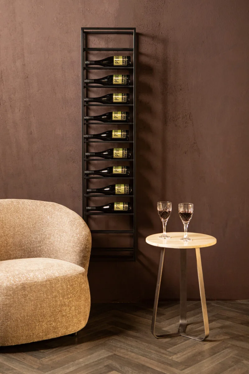 PTMD Kentyn Black rectangle iron wine rack L - Afbeelding 3