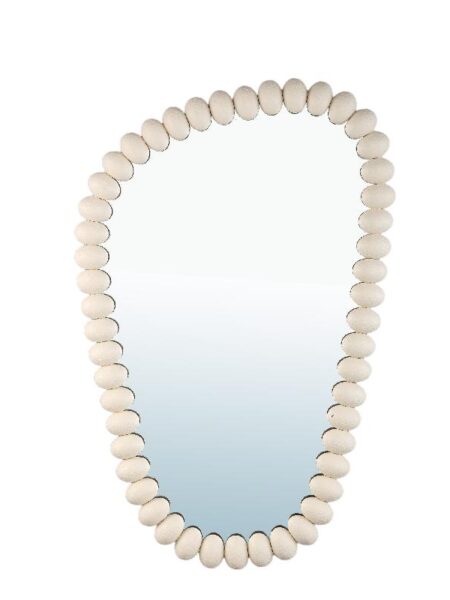 Danae Green cream organic shaped dotted mirror L
