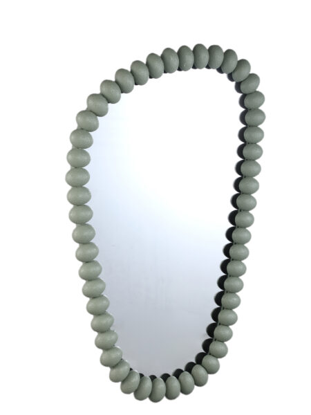 Danae Green iron organic shaped dotted mirror L