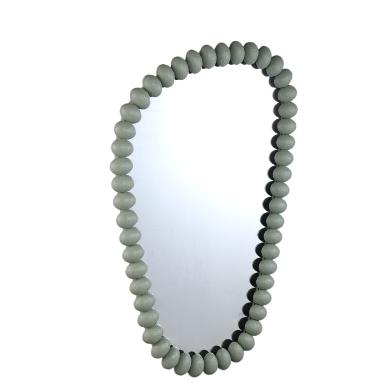 Danae Green iron organic shaped dotted mirror L