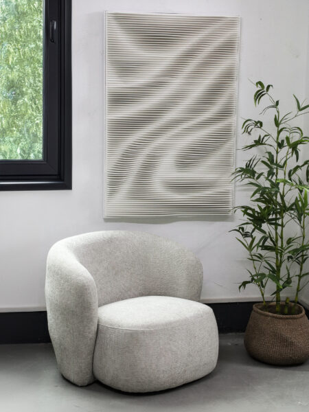 Aleishia White rect mdf wallpanel wavy design