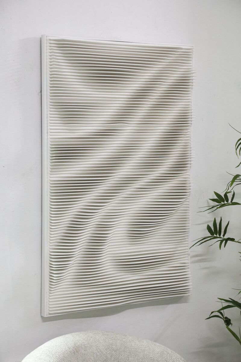 Aleishia White rect mdf wallpanel wavy design - Afbeelding 2