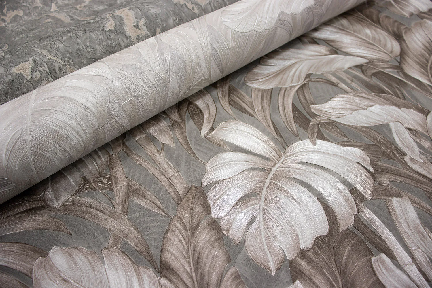 Dutch First Class Voyage bladeren greige 73717 - Afbeelding 2