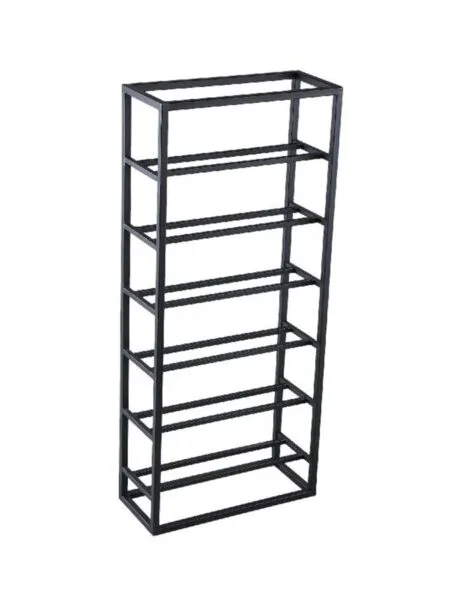 PTMD Kentyn Black rectangle iron wine rack S