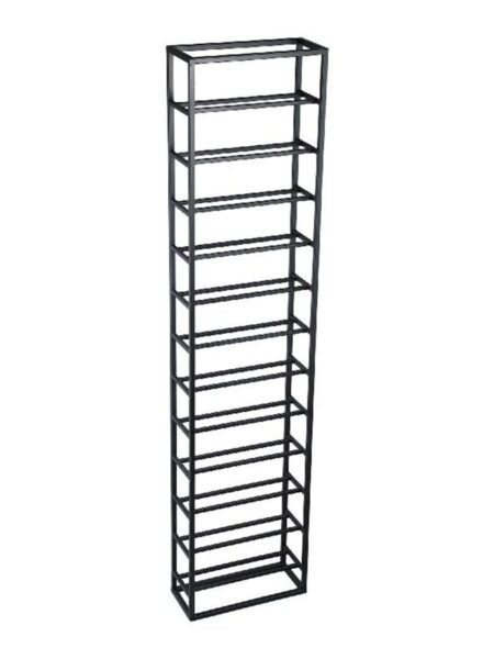 PTMD Kentyn Black rectangle iron wine rack L