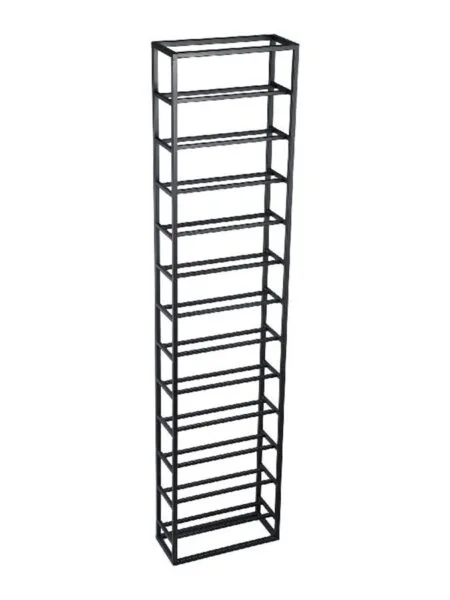PTMD Kentyn Black rectangle iron wine rack L