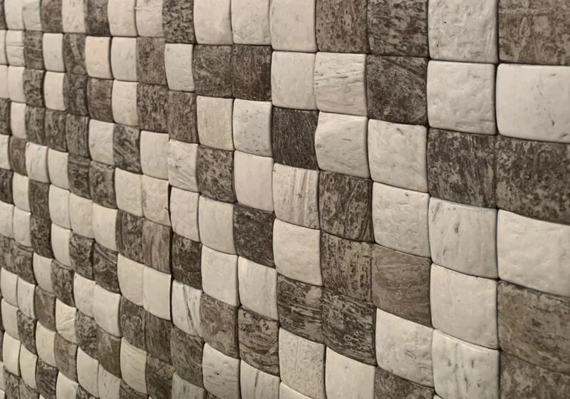 Nature at Home Honai Mosaic Coco white en brown - Afbeelding 3