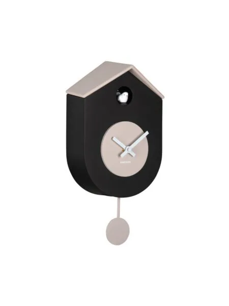 Wandklok Grato Koekoek zwart