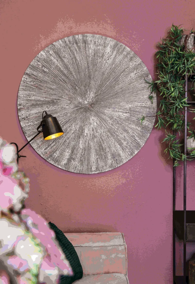 PTMD Wandbord Zapp geribbeld rond wandpaneel wit L - Afbeelding 2