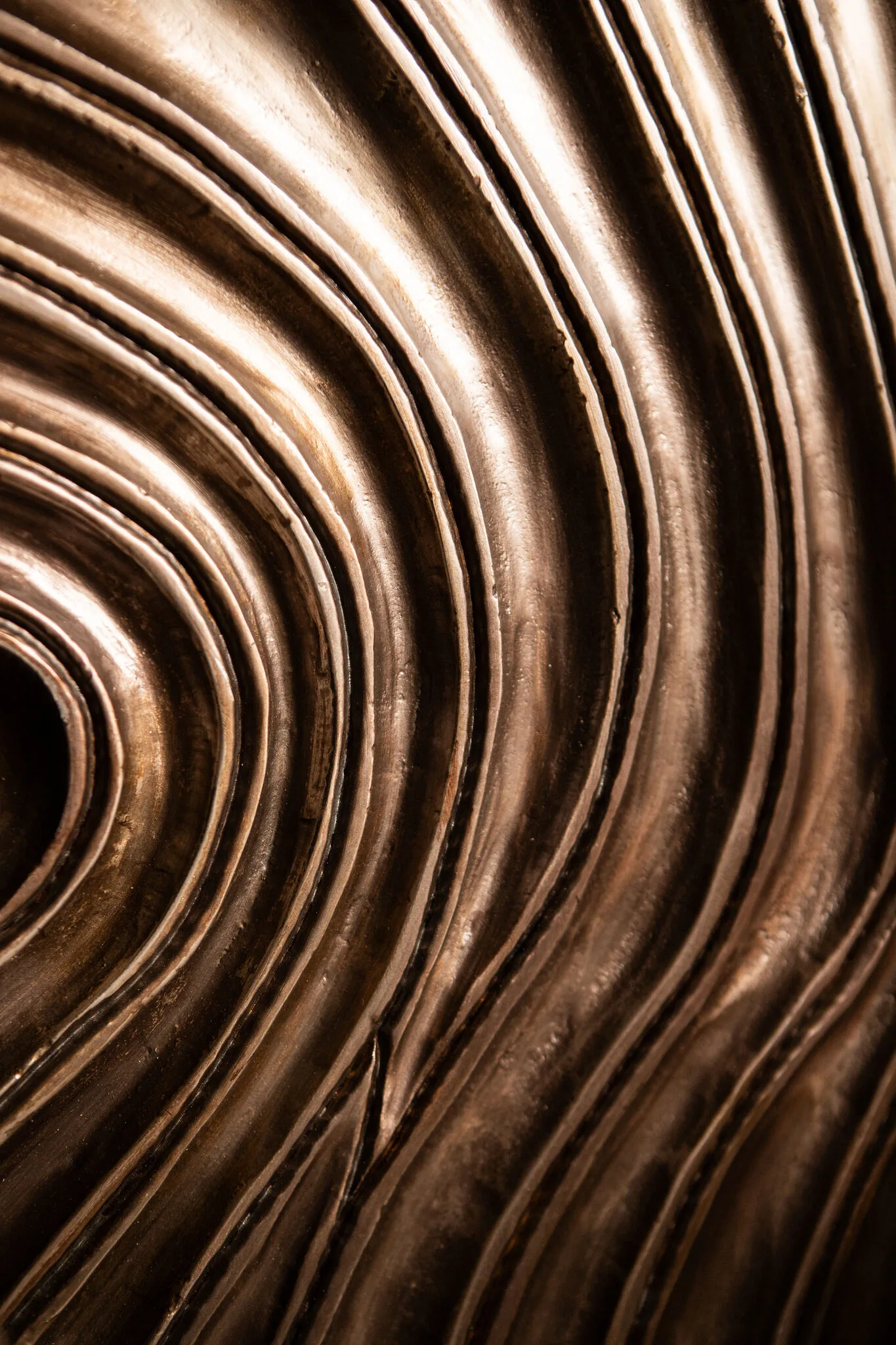 PTMD Wandbord Reddie Brown shiny MDF wavvy S - Afbeelding 2