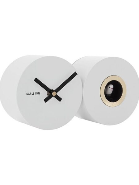 Wandklok Duo Koekoek wit