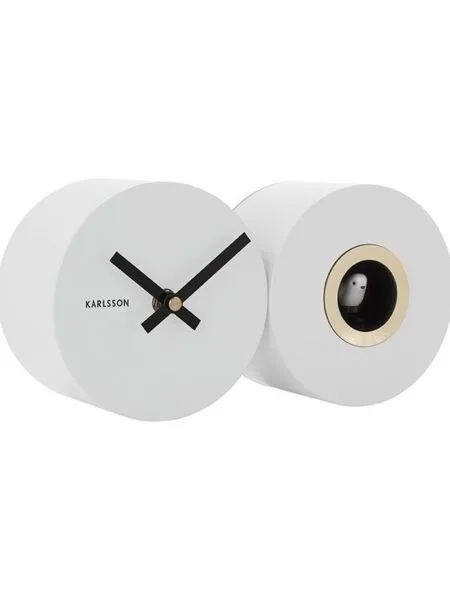 Wandklok Duo Koekoek wit