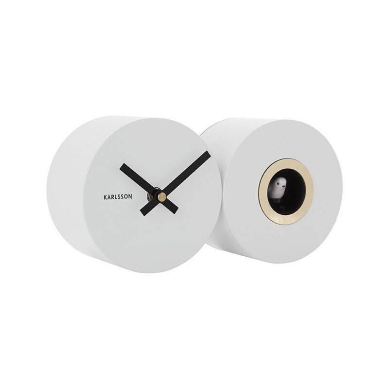 Wandklok Duo Koekoek wit