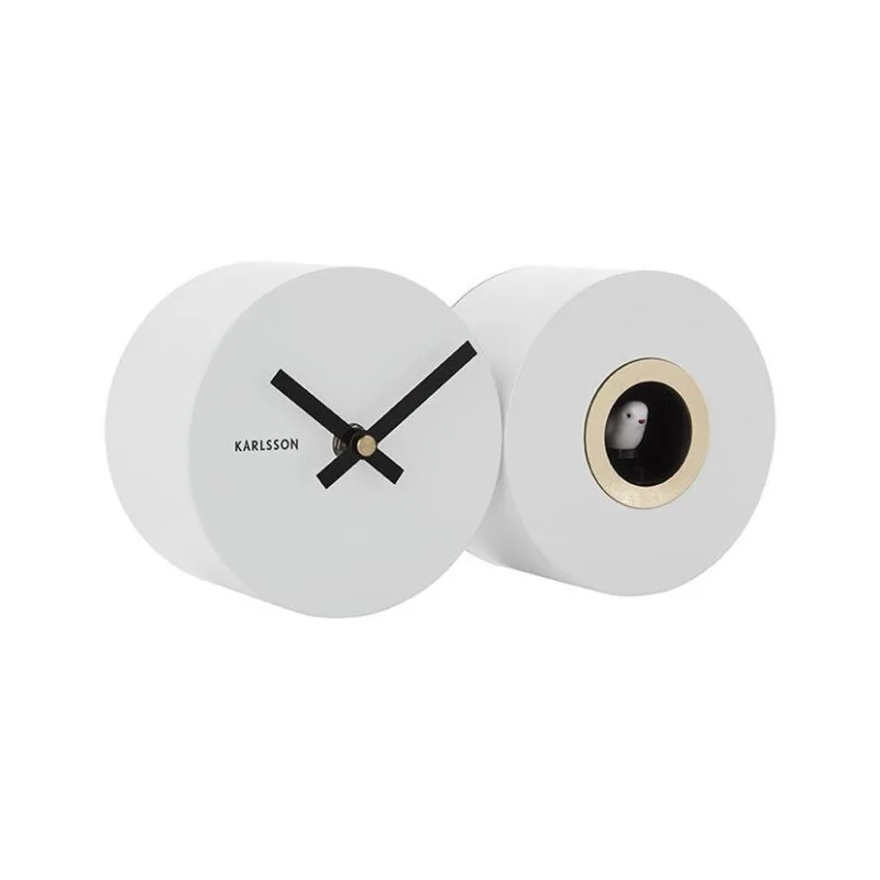 Wandklok Duo Koekoek wit