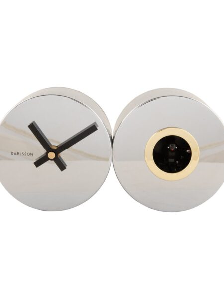 Wandklok Duo Koekoek zilver
