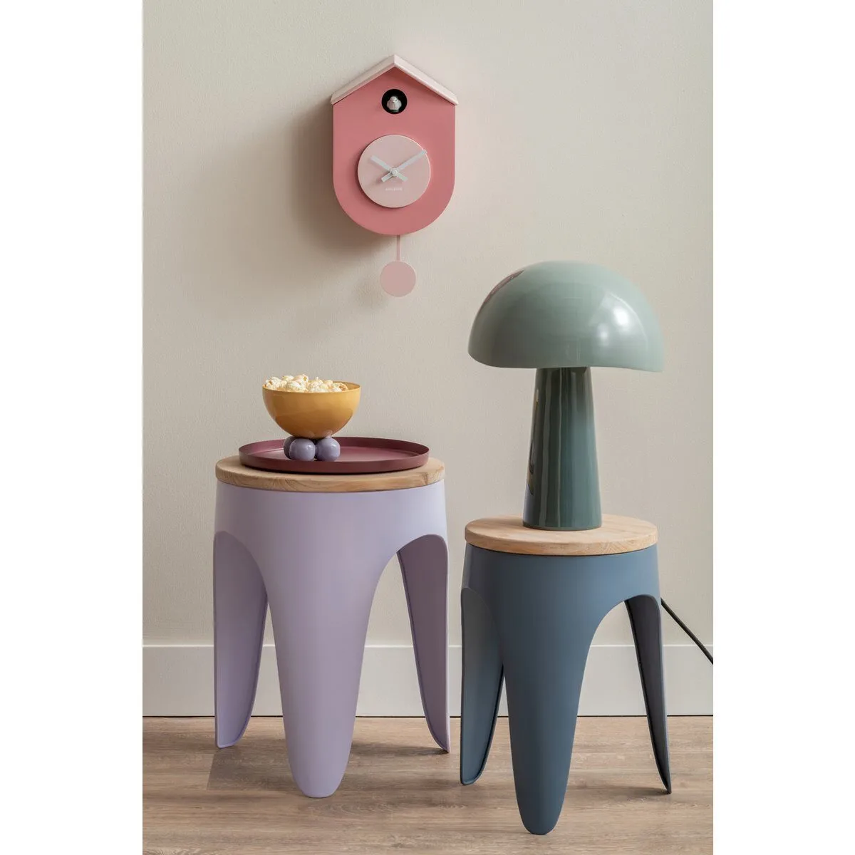 Wandklok Grato Koekoek roze - Afbeelding 2