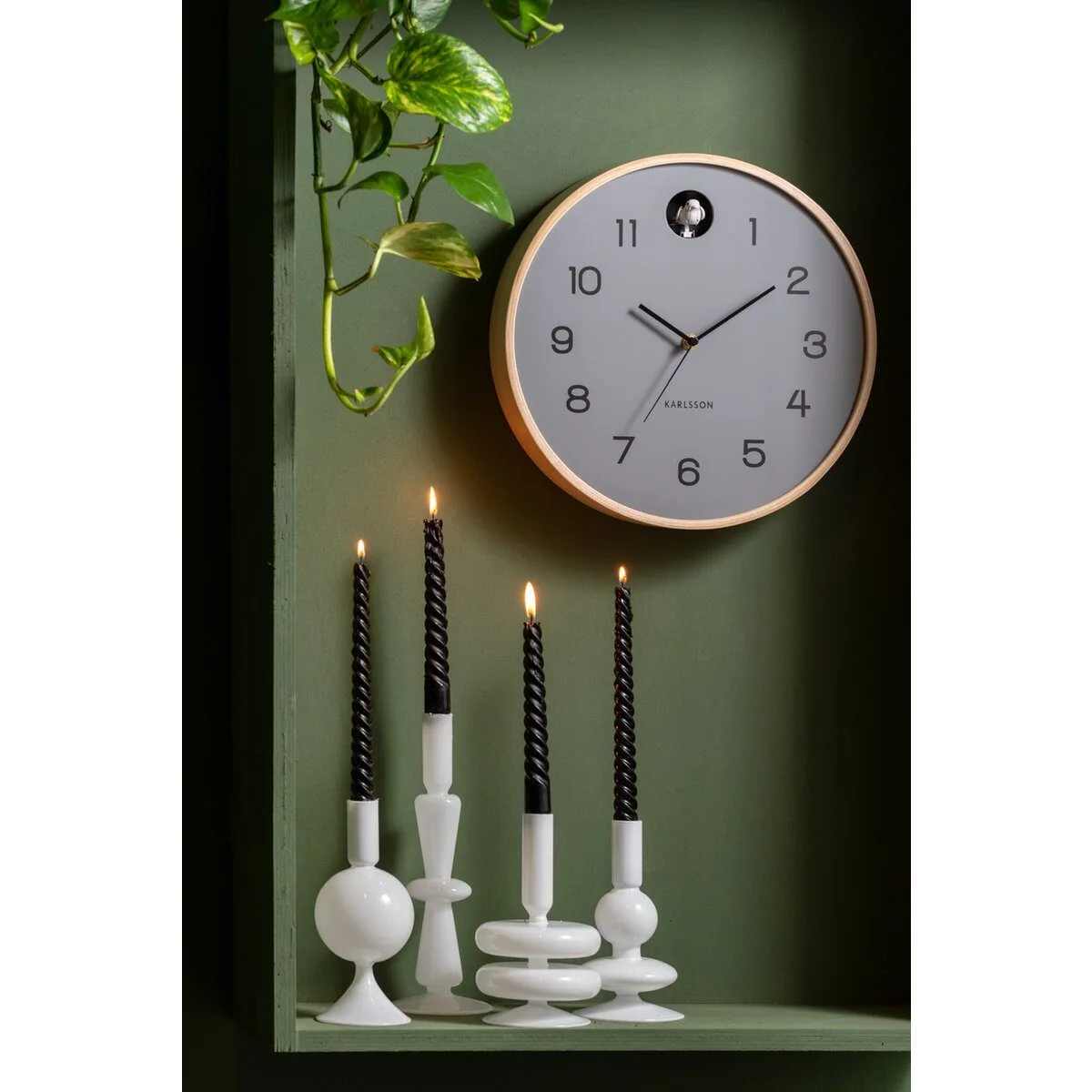 Wandklok Natuurlijke Koekoek grijs - Afbeelding 2