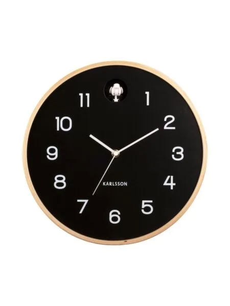 Wandklok Natuurlijke Koekoek zwart