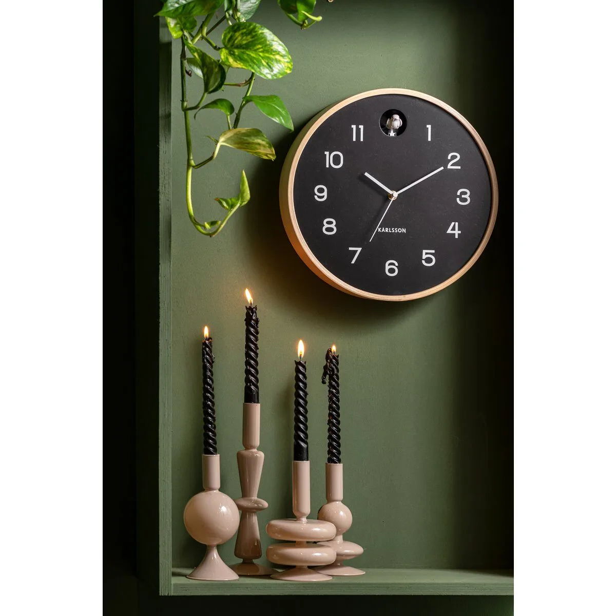 Wandklok Natuurlijke Koekoek zwart - Afbeelding 2