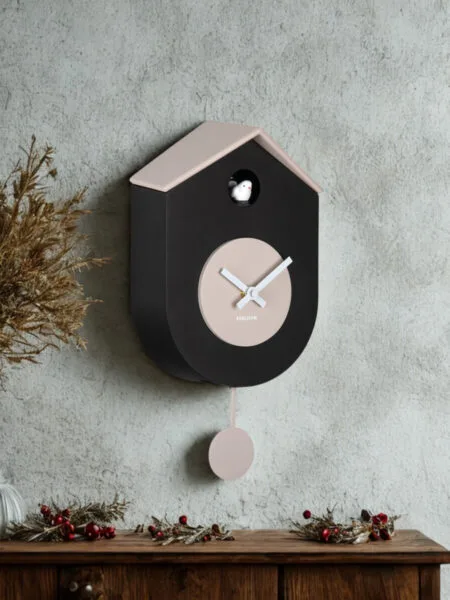 Wandklok Grato Koekoek zwart