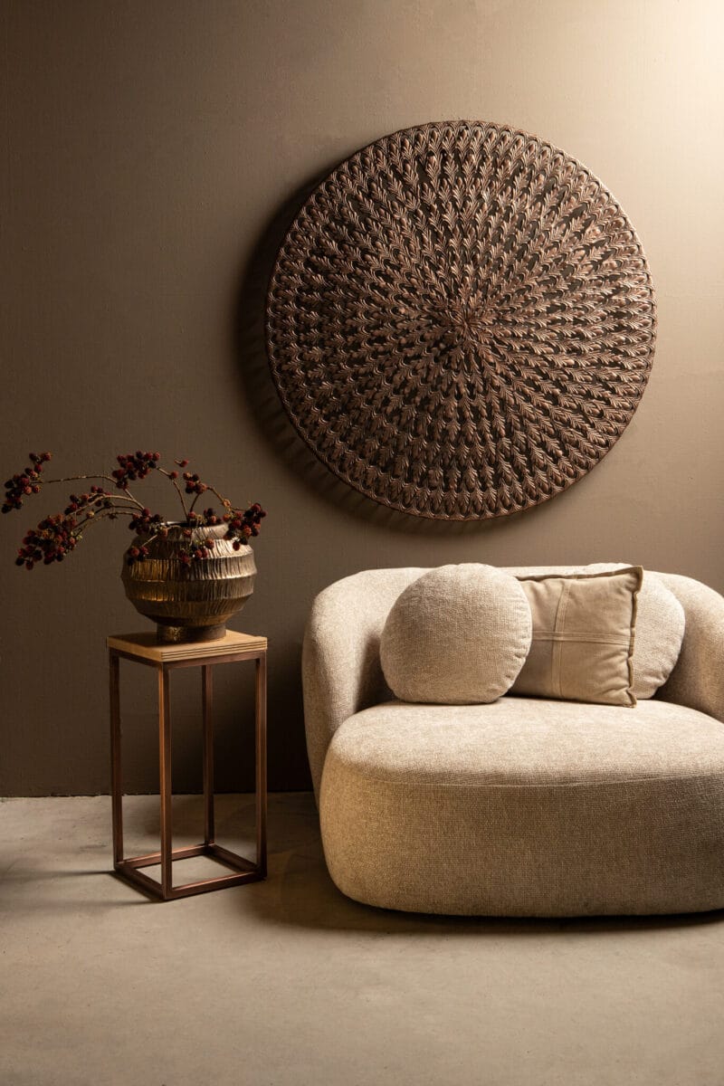 PTMD wandbord Xavery Copper round iron wall L - Afbeelding 2