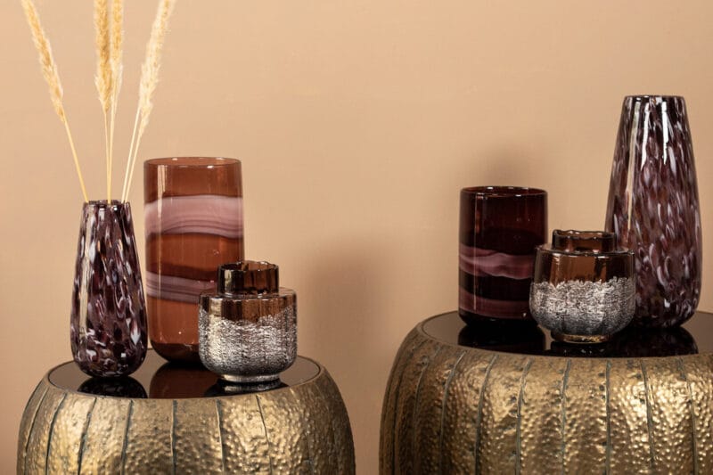 Gindora Purple glass vaas 18,5x18,5x42 cm - Afbeelding 4