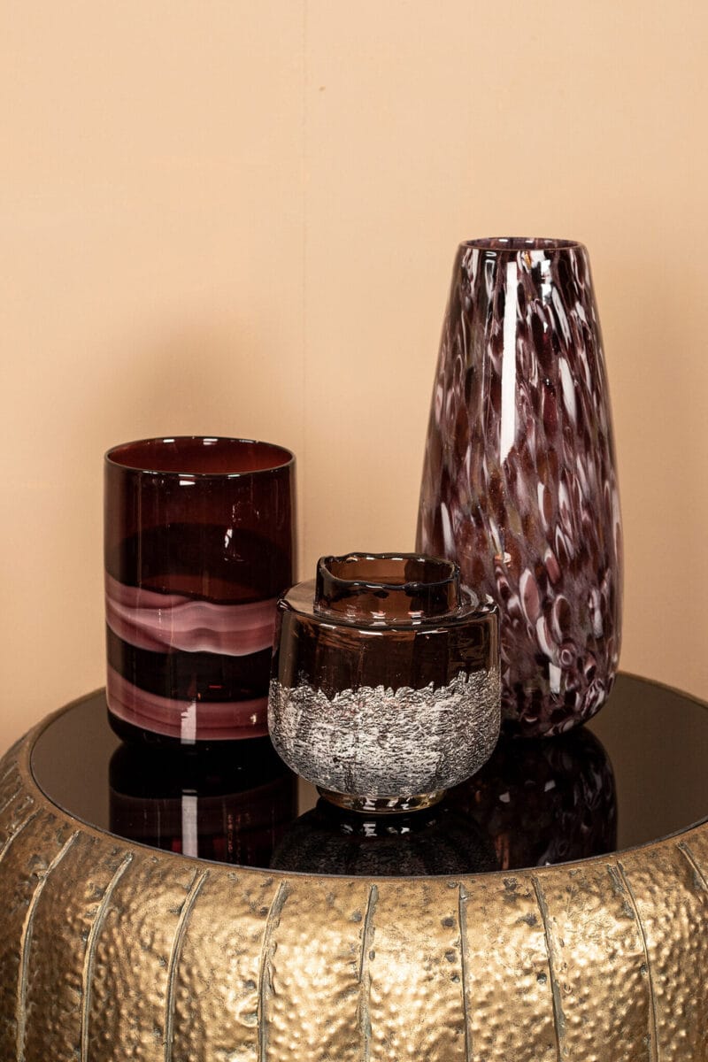 Gindora Purple glass vaas 18,5x18,5x42 cm - Afbeelding 5