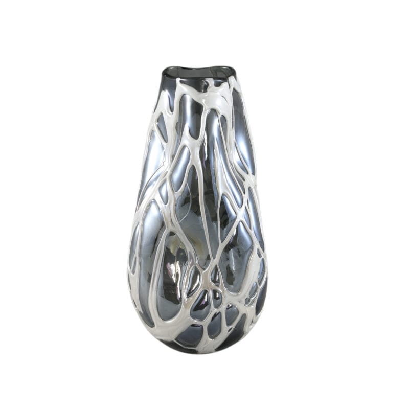 Conck Grey solid glass vaas white 16x16x36 cm
