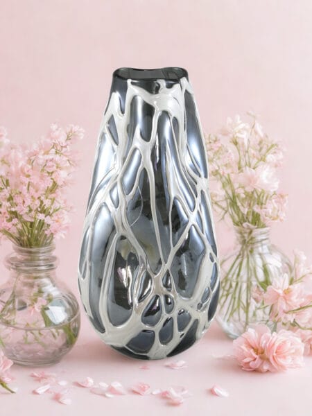 Conck Grey solid glass vaas white 16x16x36 cm