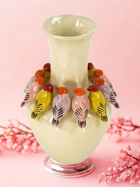 Vaas met vogels 28x28x41.5 cm