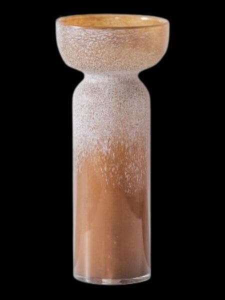 Unequal vaas glas Oranje wit 34x14 cm