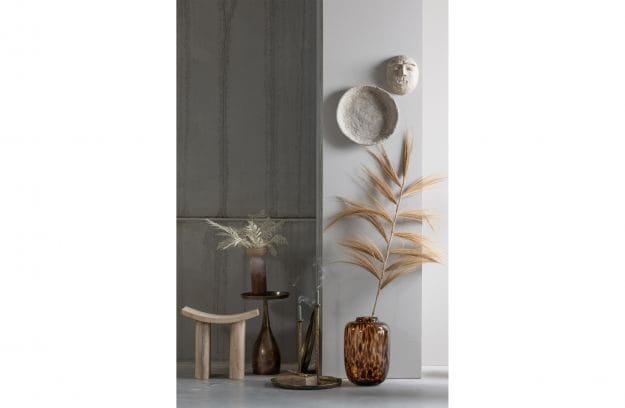 Unequal vaas glas Oranje wit 34x14 cm - Afbeelding 2