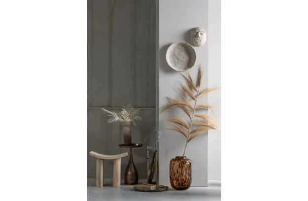 Unequal vaas glas Oranje wit 34x14 cm - Afbeelding 2